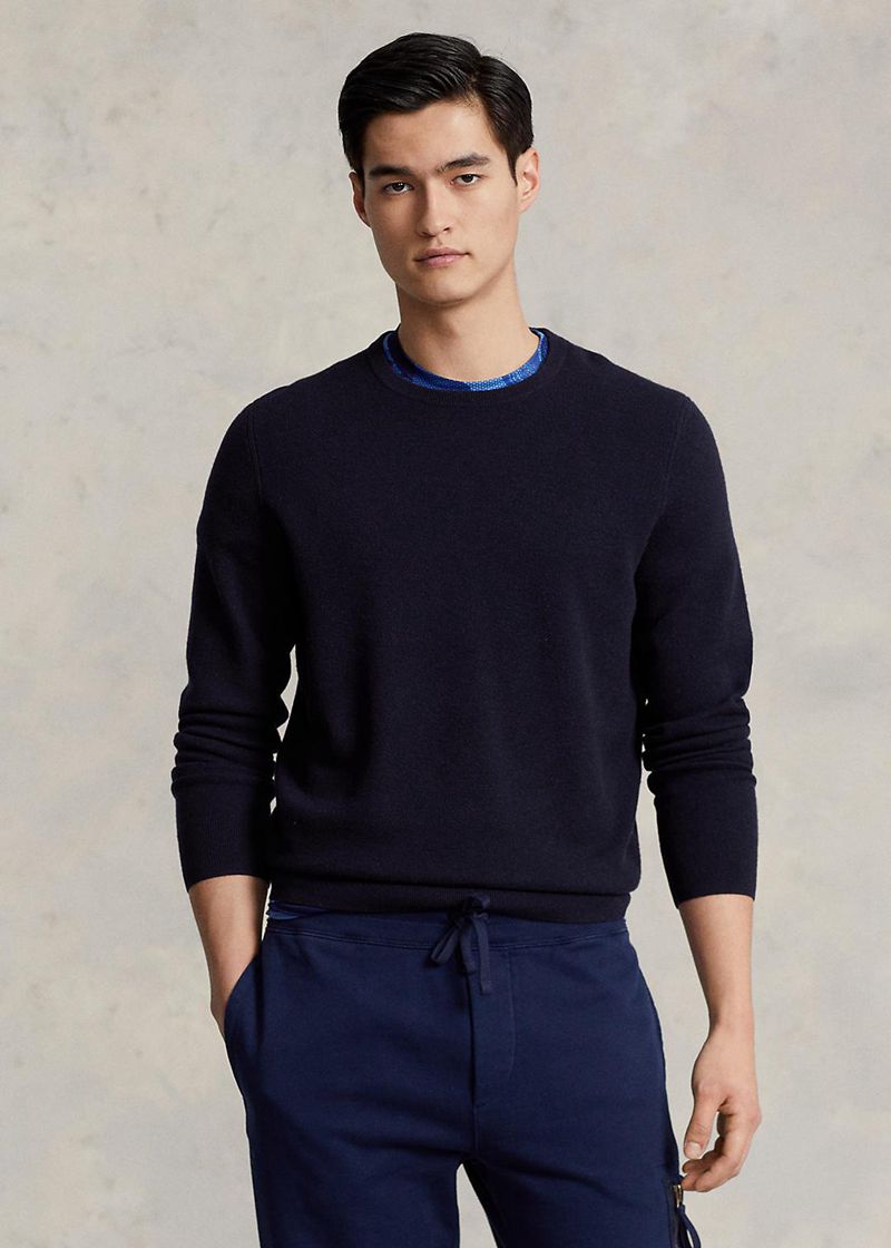 Sueter RLX Hombre Mesh-Knit Cashmere Jumper Chile Azul Marino ANJCR-1609